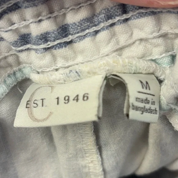 Ladies Striped Nautical Wide-Leg Pants in Blue, Yellow & Cream Size Medium - Picture 8 of 9